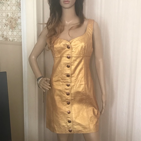 Free People Goldie LEATHER Sheath Dress - Picture 13 of 16